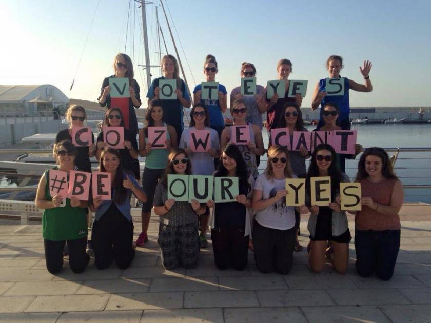 Irish in Muscat adding our voices to the #voteyes campaign in the Marriage Referendum earlier this year